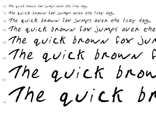 Gimp Scribble font waterfall